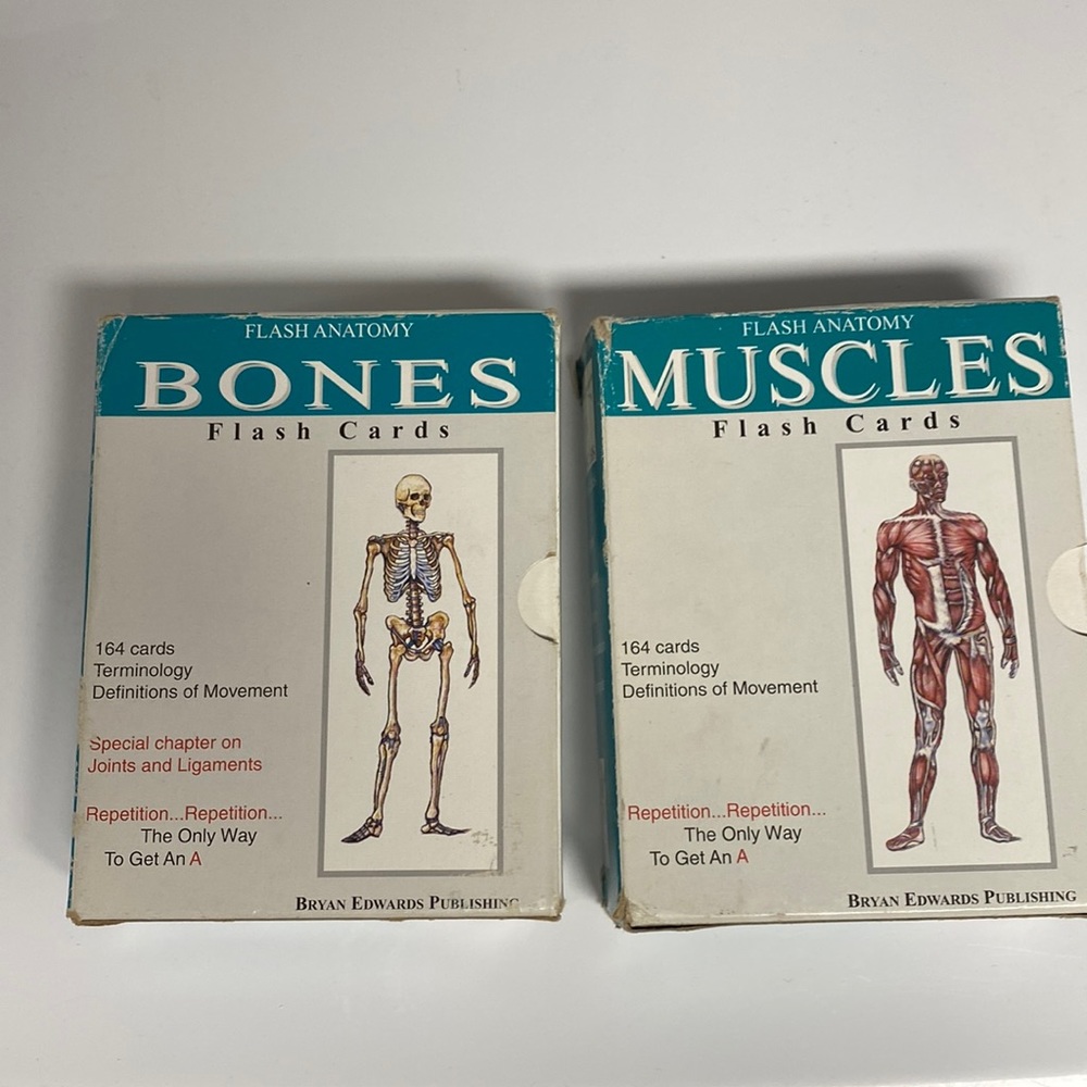 2 boxes Bryan Edwards Publishing Flash Anatomy Cards 164 each Bones Muscles